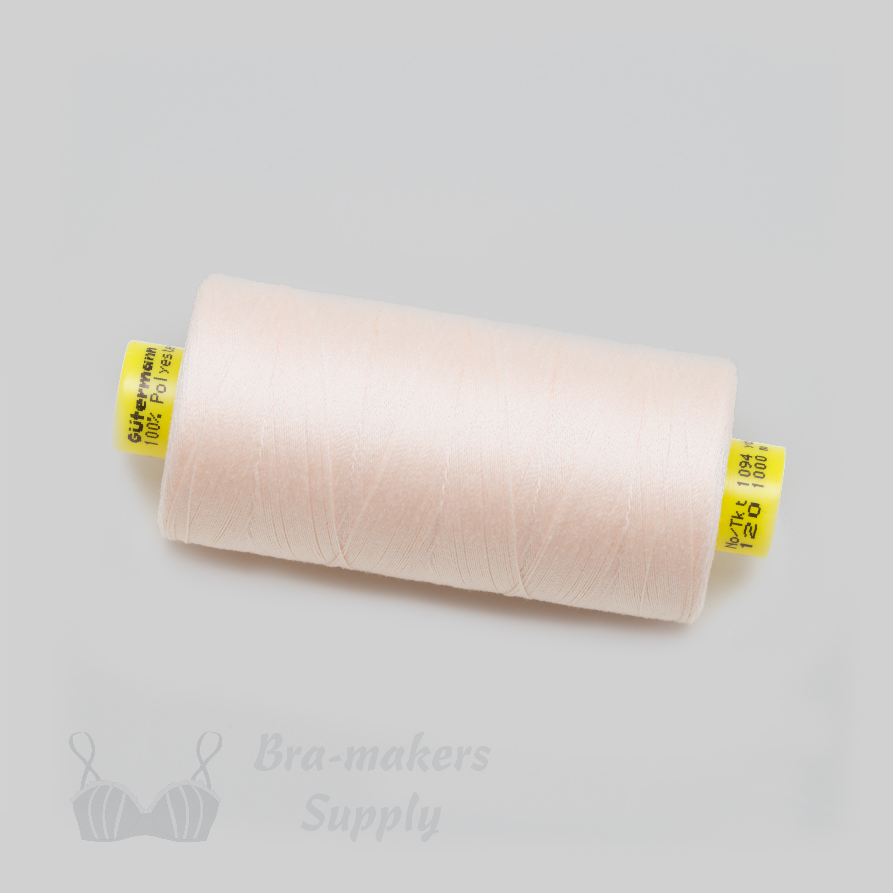 gutermann mara 120 industry quality polyester thread TG-10 peach or Pantone 12-1008 linen from Bra-Makers Supply 1 spool shown