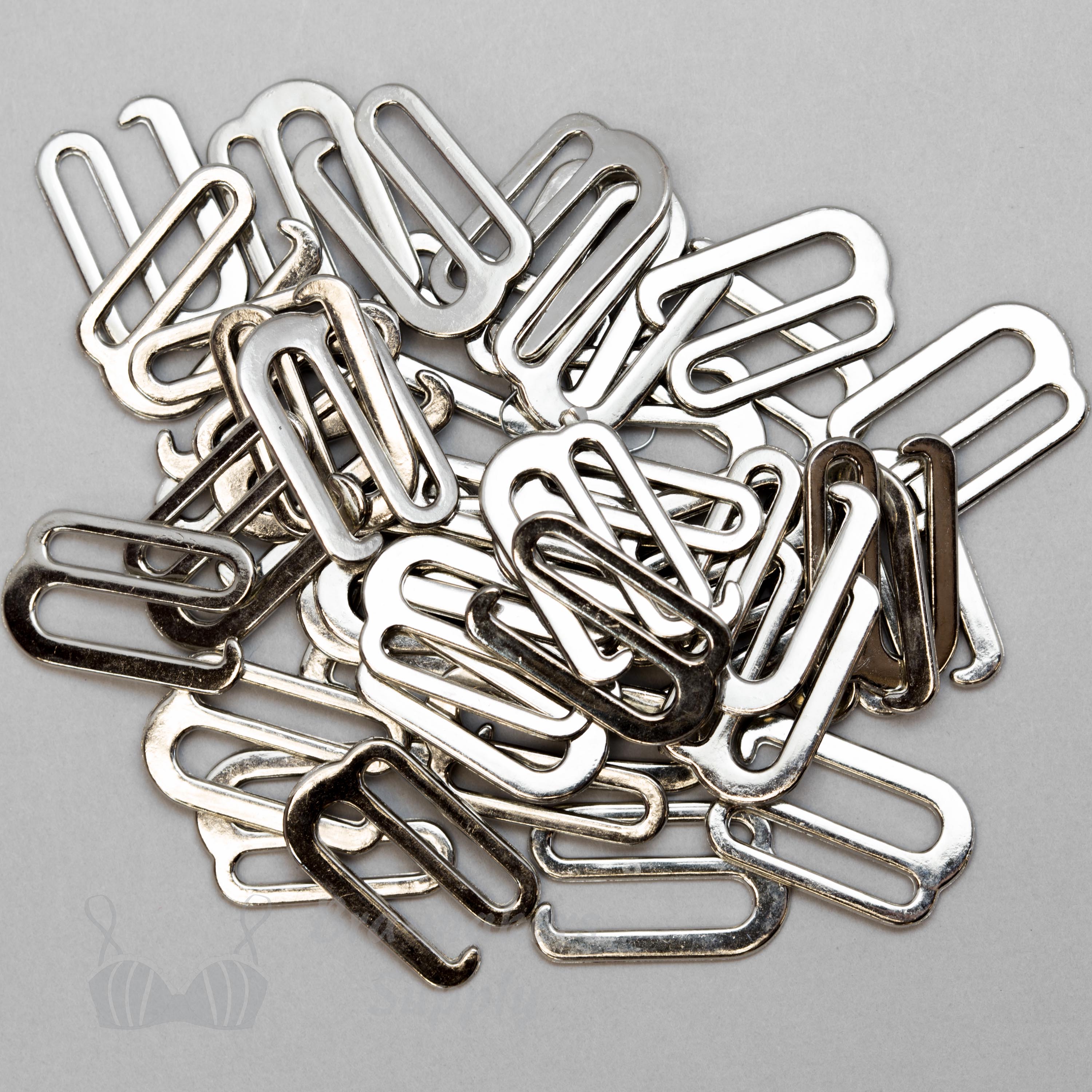 Hesroicy 10Pcs Bra Hooks Electroplating Process Strong Material