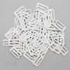 three quarters of an inch or 19 mm nylon coated metal g-hooks GH-6100 white from Bra-Makers Supply 100 hooks shown