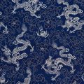 chinese brocade-polyester silver on navy dragon FBP-52.6899 from Bra-Makers Supply