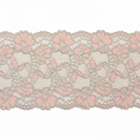 six inch pink platinum floral stretch lace LS-63.9340 from Bra-Makers Supply