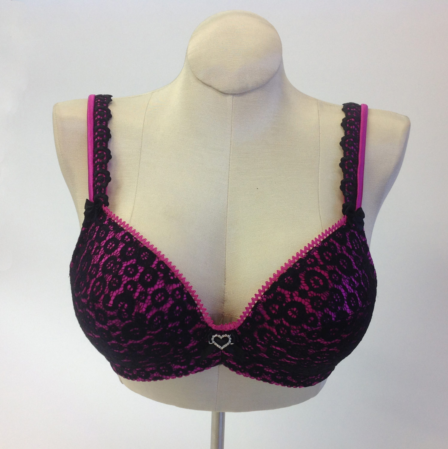Pink Passion bra made from our Quartet of fabrics and a Classic Bra