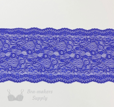 Seven Inch Royal Blue Stretch Floral Lace Bra-makers Supply