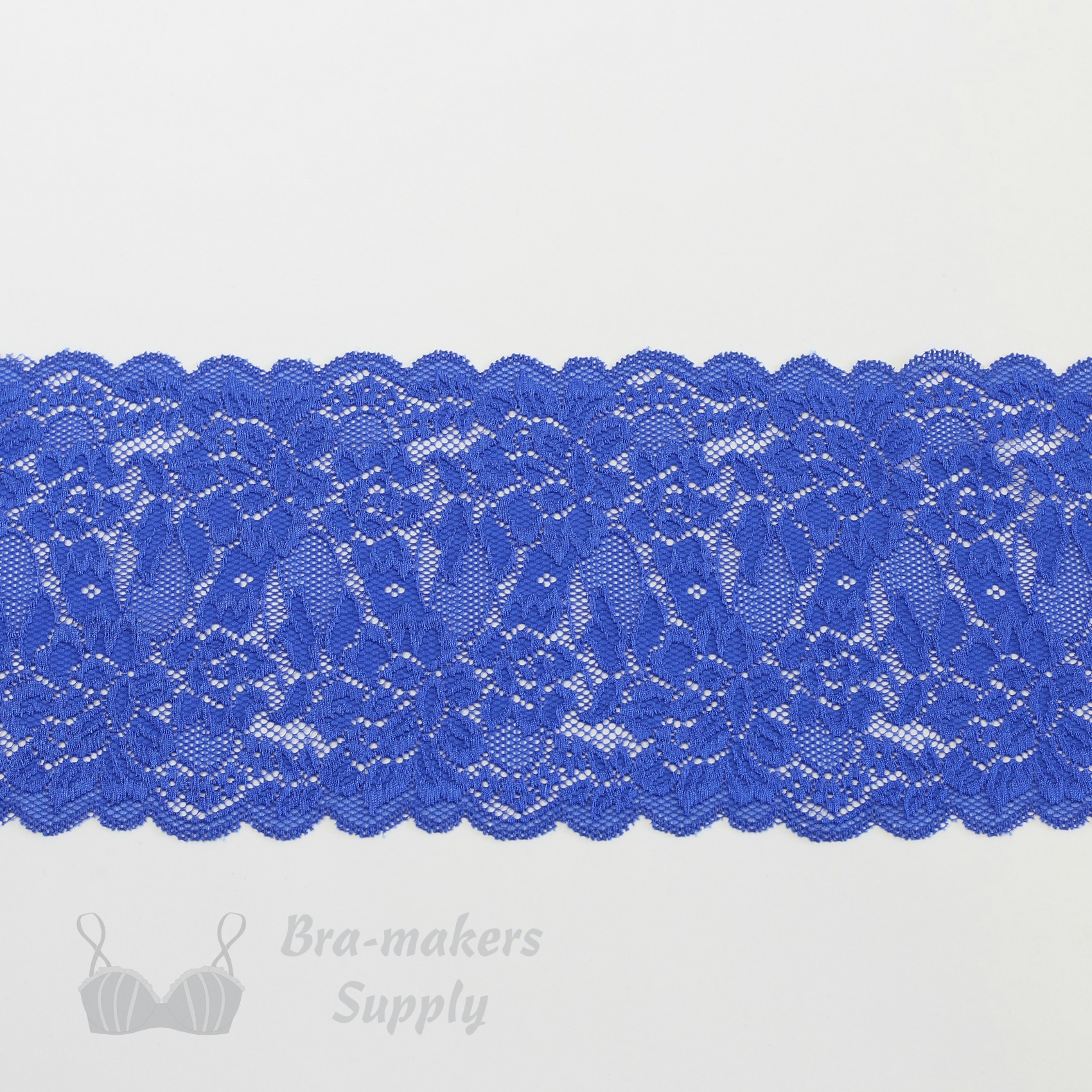 Six Inch Royal Blue Floral Stretch Lace - Bra-makers Supply