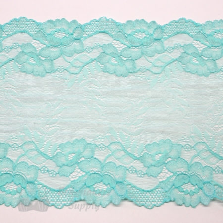 Nine Inch Seafoam Blue Floral Stretch Lace Bra-makers Supply Watermark