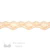 One Inch Beige Scalloped Floral Stretch Lace Edge