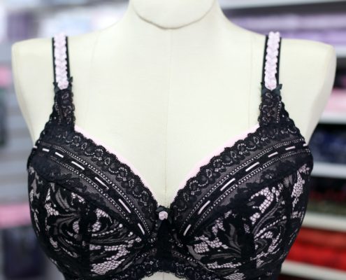 Amethyst Lace Bra Bra-makers Supply Pink and Black