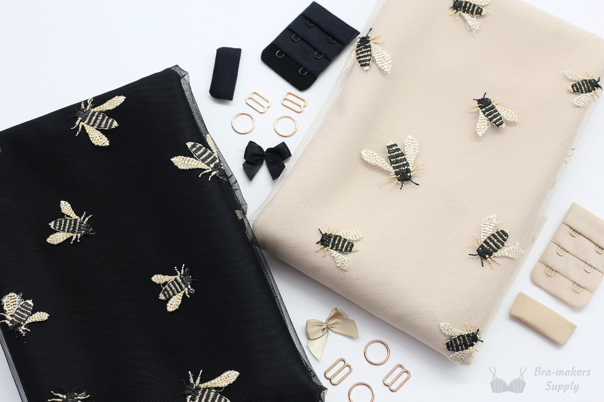 Bee-yond Embroidered Tulle Fabric by
