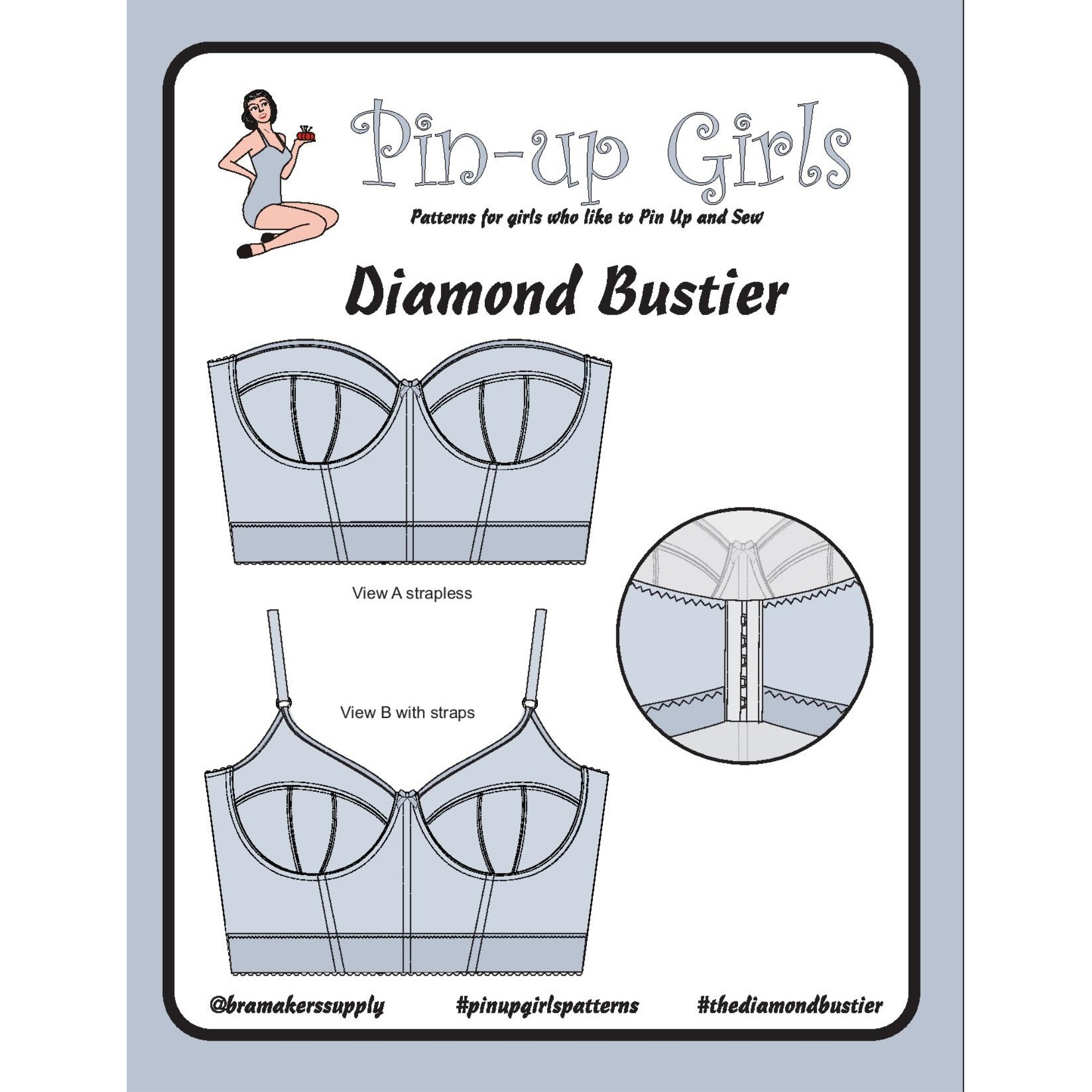 Diamond Foam Lined Bustier Pattern - from Bra Makers Supply