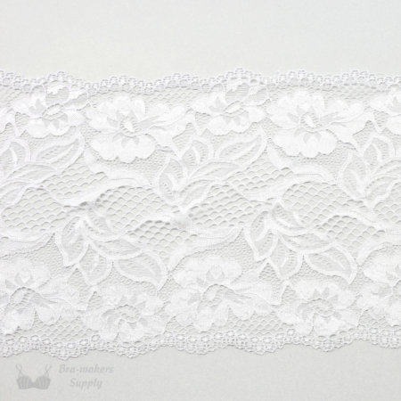 Eight Inch White Floral Stretch Lace Bra-makers Supply