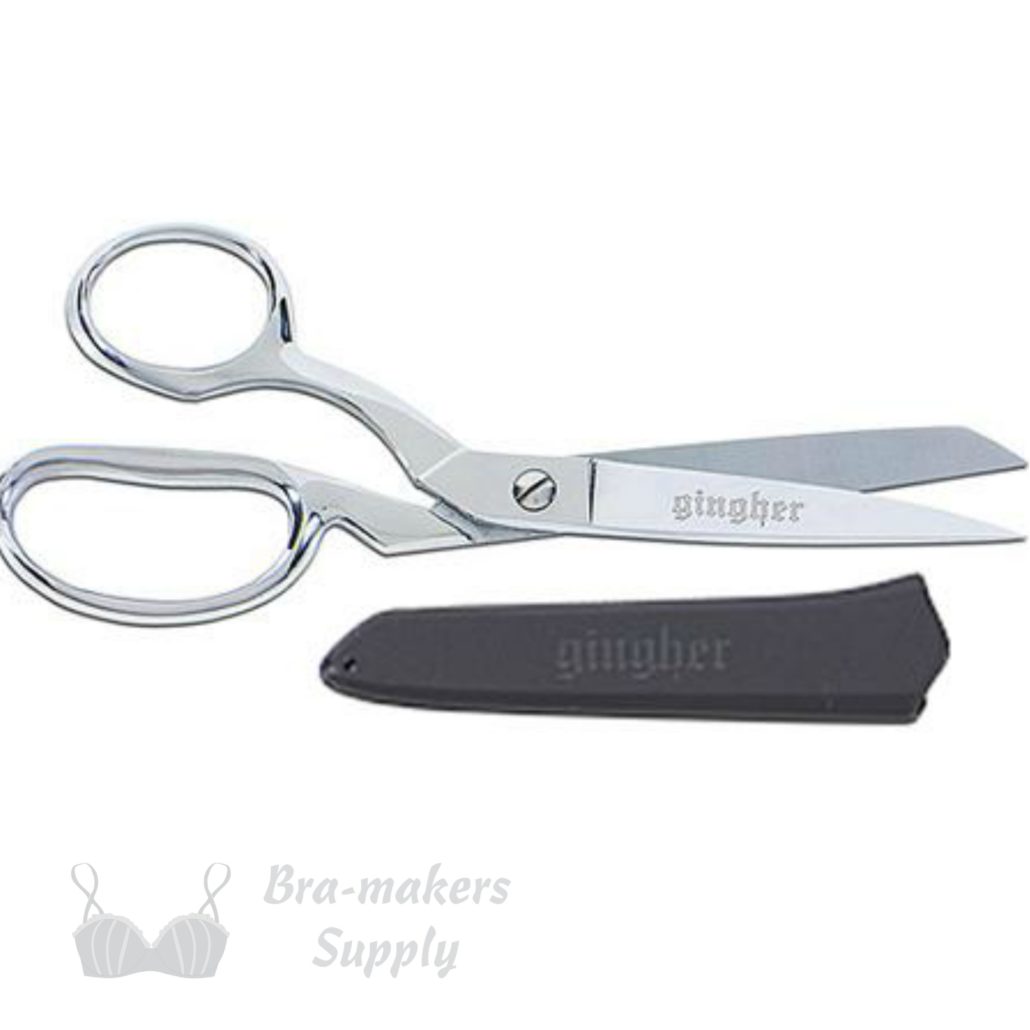 Gingher 8inch LeftHanded Knife Edge Chrome Bent Scissors/Dressmaker's