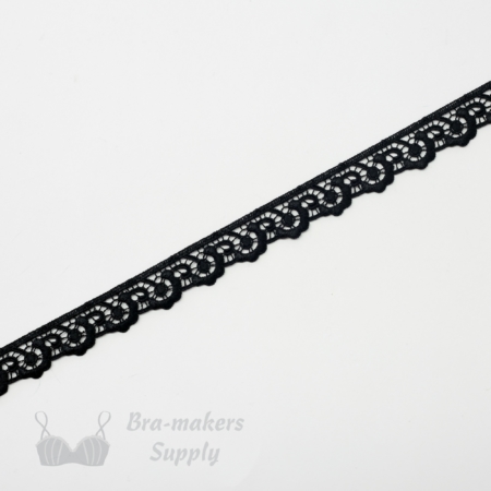 One Inch Black Rigid Lace Edge Bra-makers Supply