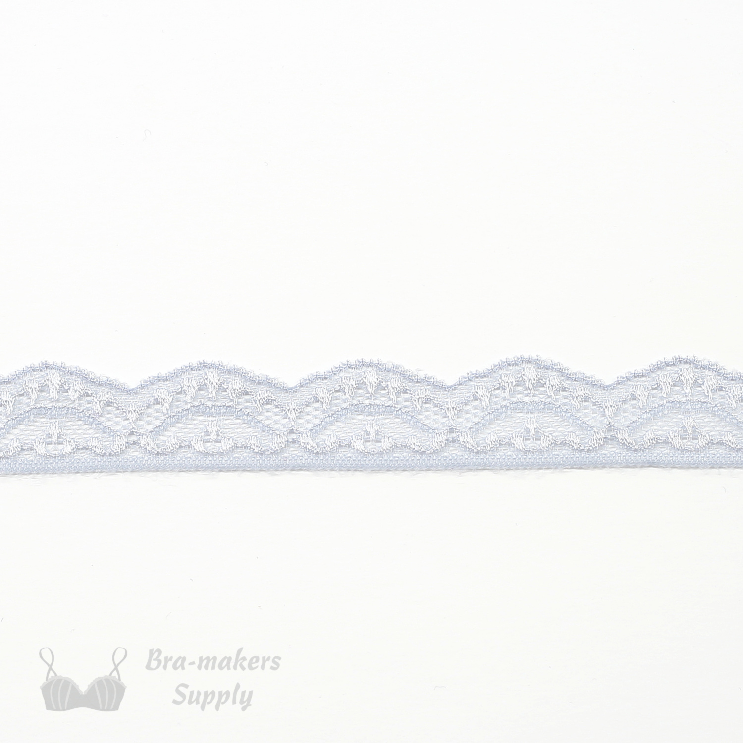One Inch Light Blue Grey Stretch Scalloped Lace Trim - Bra-Makers Supply