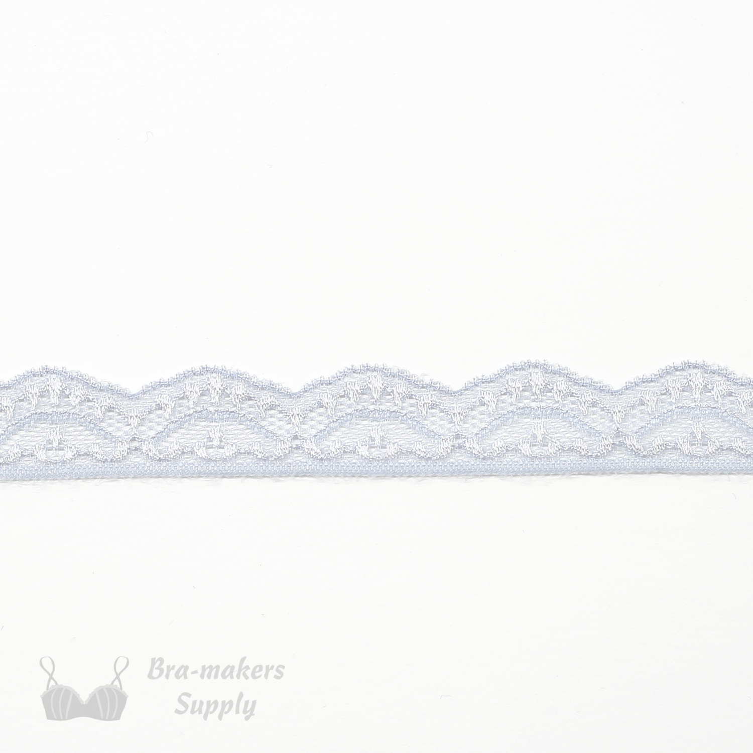 One Inch Light Blue Grey Stretch Scalloped Lace Trim - Bra-Makers