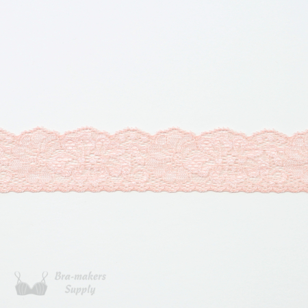 One Inch Pink Stretch Lace Trim Bra-makers Supply