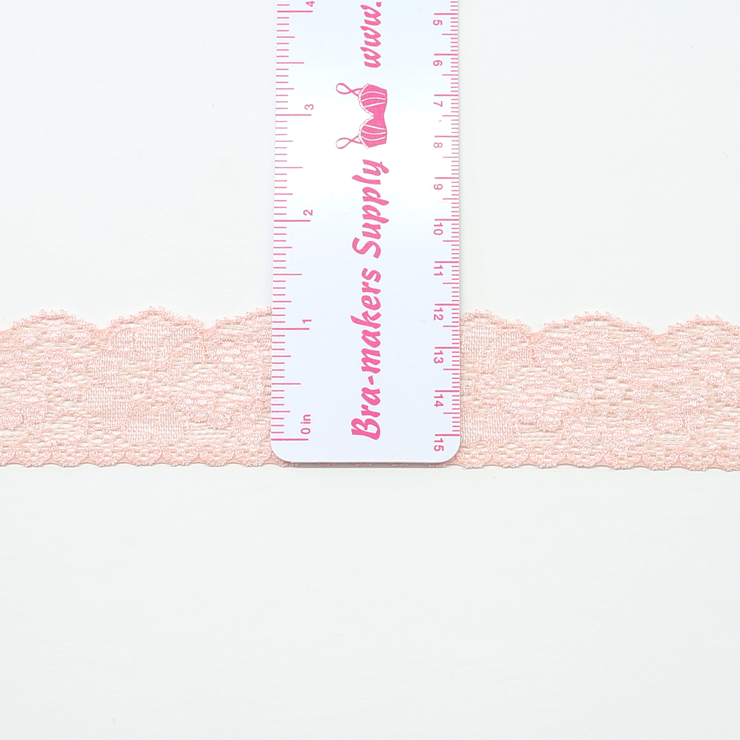 One Inch Pink Stretch Lace Trim - Bra-Makers Supply