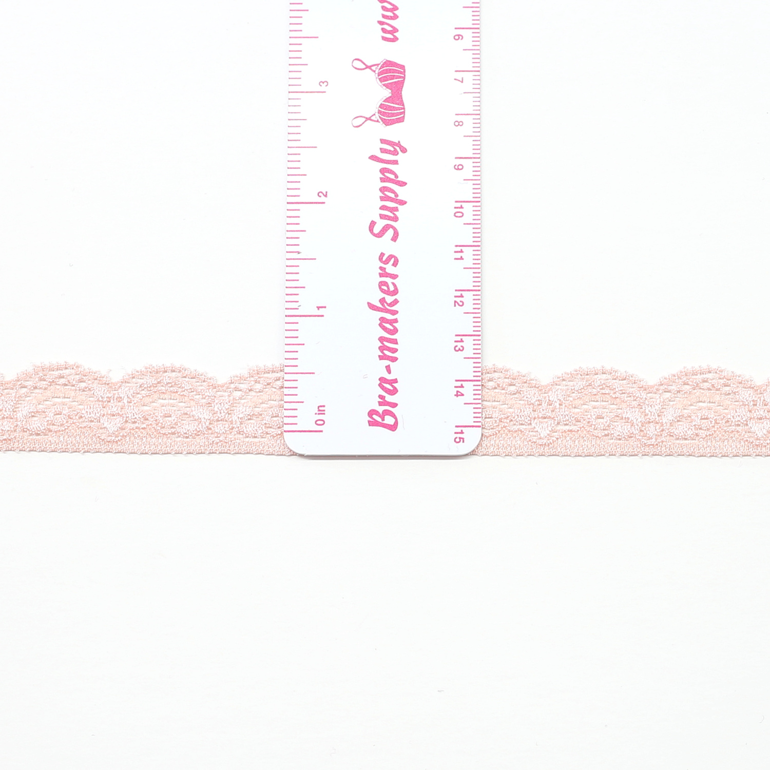 One Inch Pink Stretch Scalloped Lace Trim - Bra-Makers Supply