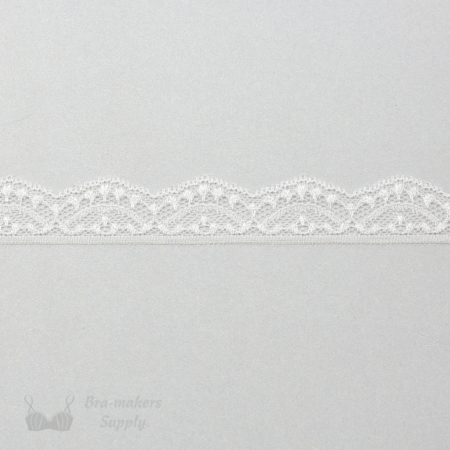 One Inch White Stretch Scalloped Lace Trim - Bra-Makers Supply