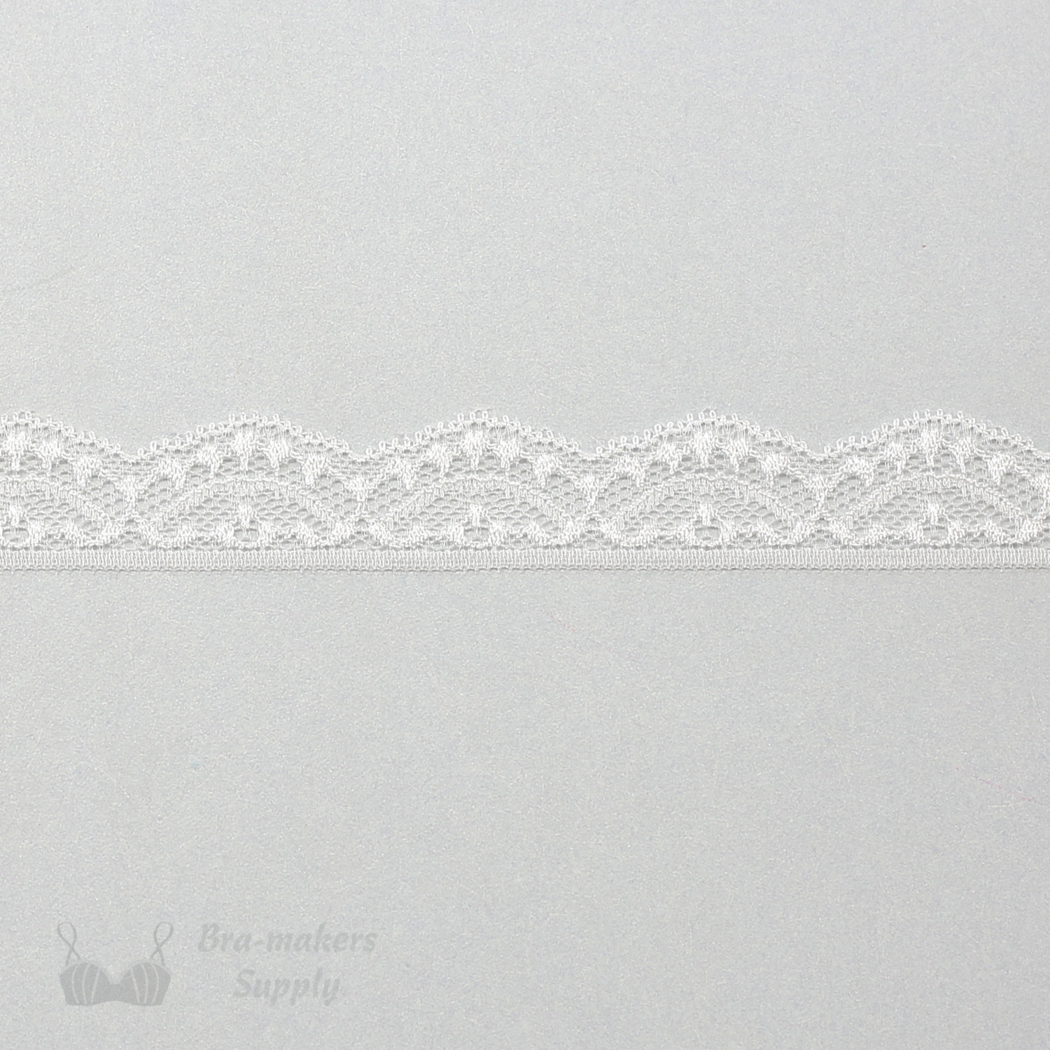One Inch White Stretch Scalloped Lace Trim - Bra-Makers Supply