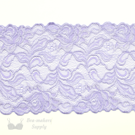 Six Inch Bright Lilac Floral Stretch Lace Bra-maker Supply