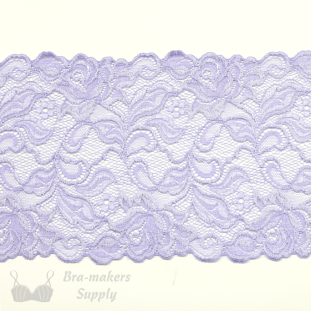 Six Inch Light Lilac Floral Stretch Lace Bra-makers Supply