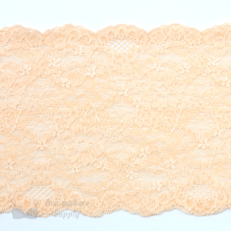 Six Inch Peach Coral Floral Stretch Lace Bra-makers Supply