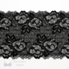 Six Inch Silver Black Border Floral Stretch Lace Bra-makers Supply