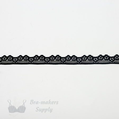 Three Quarters Inch Black Stretch Lace Edging Bra-makers Supply