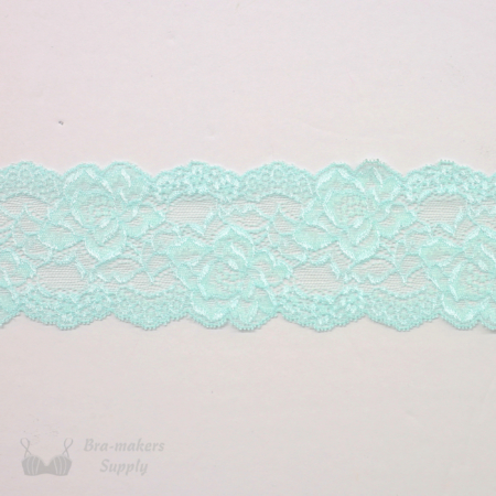 Two Inch Light Aqua Floral Galloon Stretch Lace Bra-makers Supply