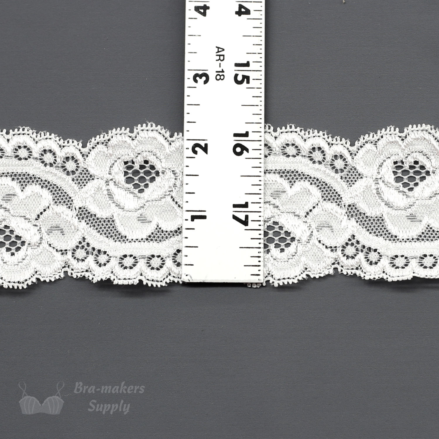 Two Inch Off-White Floral Galloon Stretch Lace