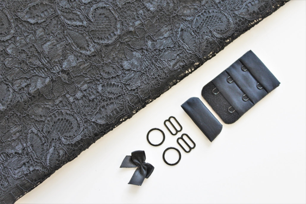 Stunningly Sheer Bra Trio in Black prepared by Bra-makers Supply